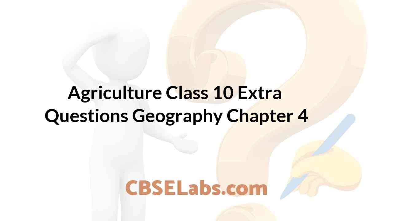 Agriculture CBSE Class 10 SST Geography Extra Questions CBSE Labs