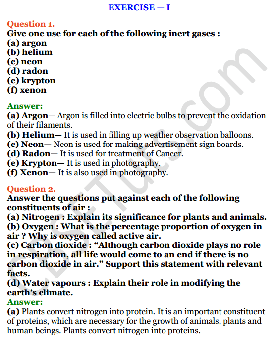 Selina Concise Chemistry Class 7 Icse Solutions Chapter 7 Air And Atmosphere Cbse Tuts