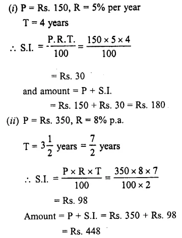 Selina Concise Mathematics Class 7 Icse Solutions Chapter 10 Simple Interest Cbse Tuts Selina Concise Mathematics Class 7 Icse Solutions Chapter 10 Simple Interest Cbse Tuts