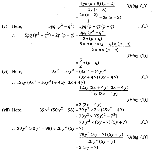 NCERT Solutions for Class 8 Maths Chapter 14 Factorisation Ex 14.3