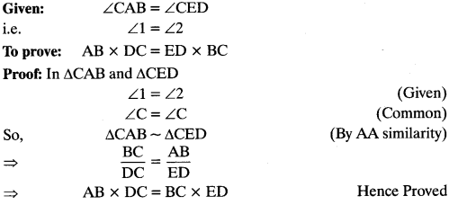 Triangles Class 10 Maths CBSE Important Questions With Solutions 14