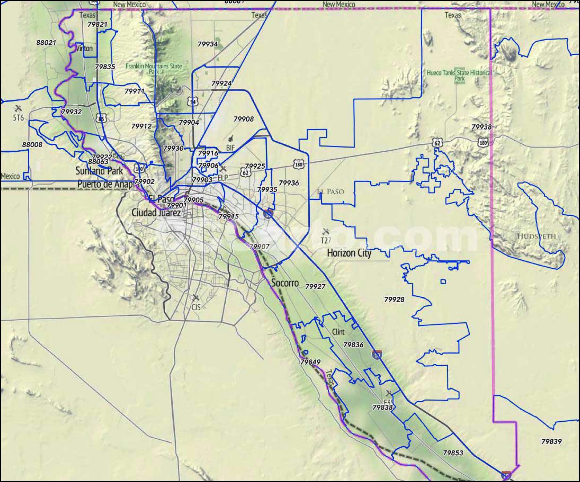 El Paso Tx Zip Codes Map El Paso Zip Code Map@2x 