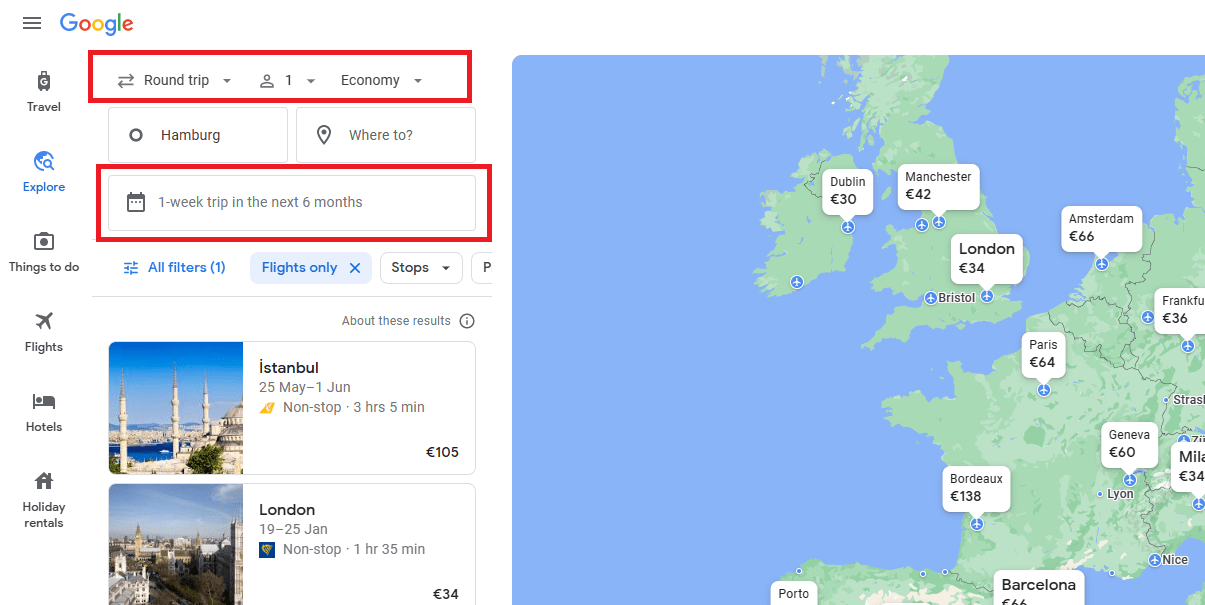 Günstige flüge mit google flights finden