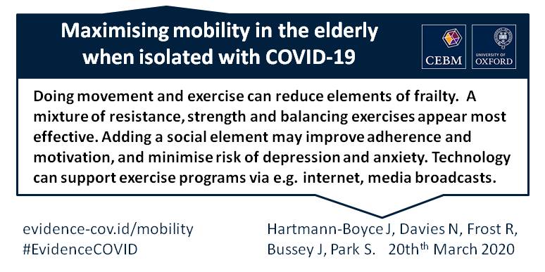 The cup stacking game helps seniors increase their motor control and . Maximising Mobility In Older People When Isolated With Covid 19 The Centre For Evidence Based Medicine