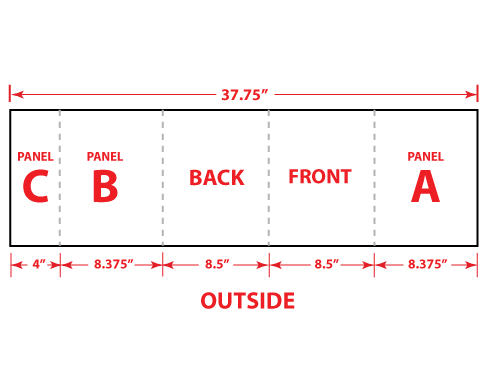 8.5" x 11" Extended Gate Fold Brochure