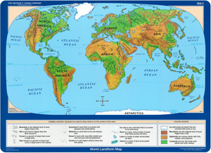 UNITED STATES AND WORLD LANDFORM MAP Center For Learning NYS1195 