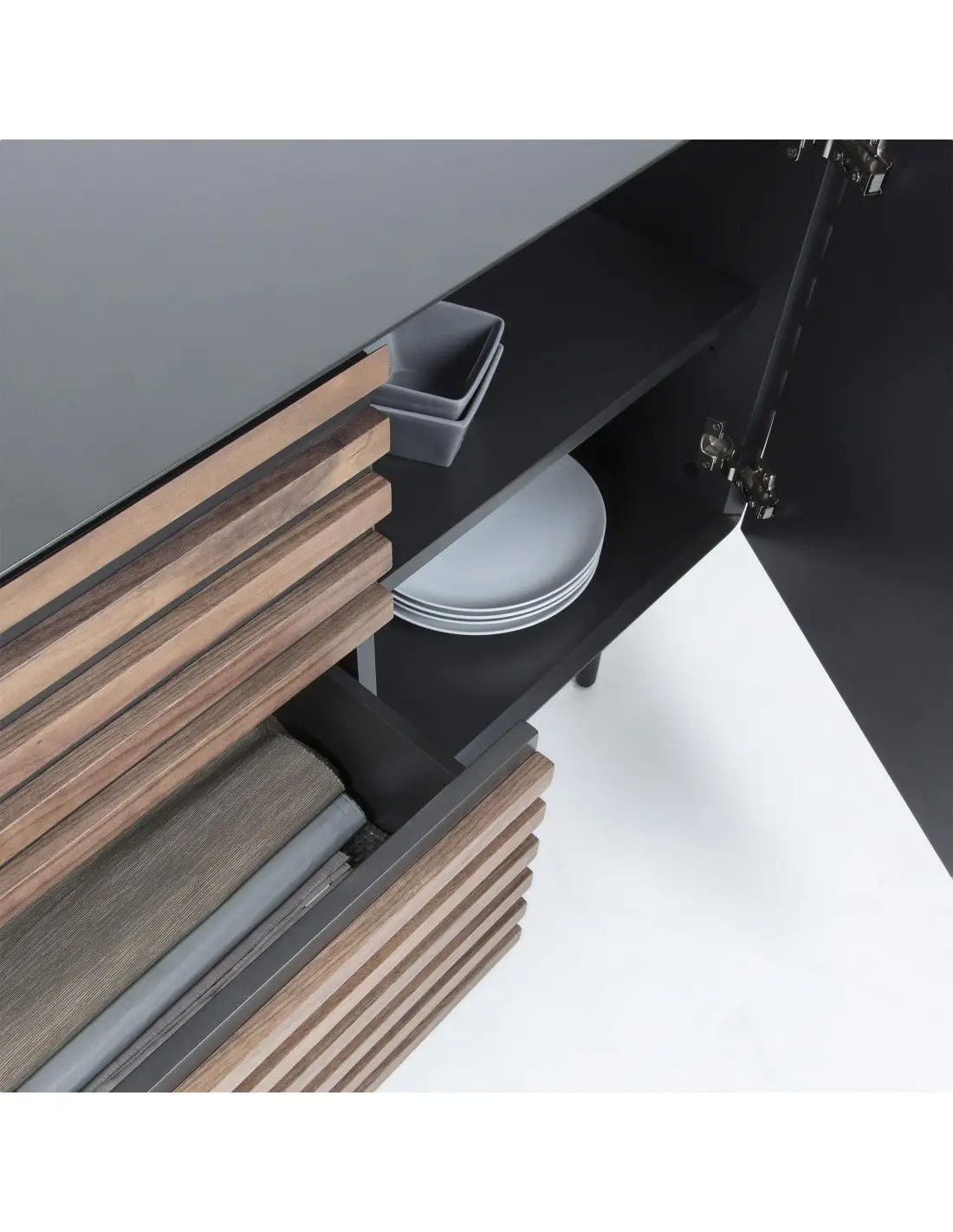 Mesa De Comedor De Diseno Boden 160x90 Madera Cristal Centrolandia