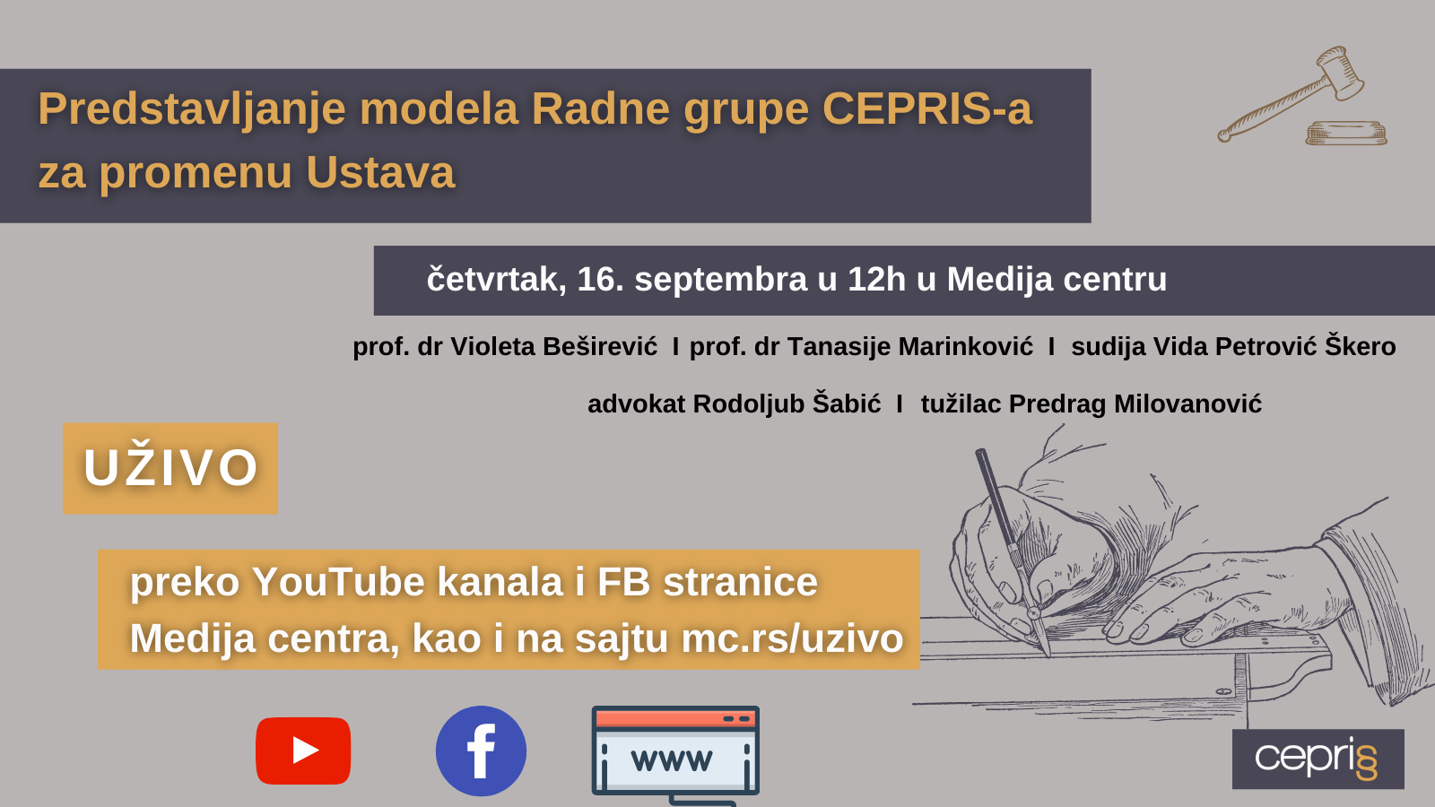 Amandmani na Ustav RS – Predstavljanje modela Radne grupe CEPRIS-a  