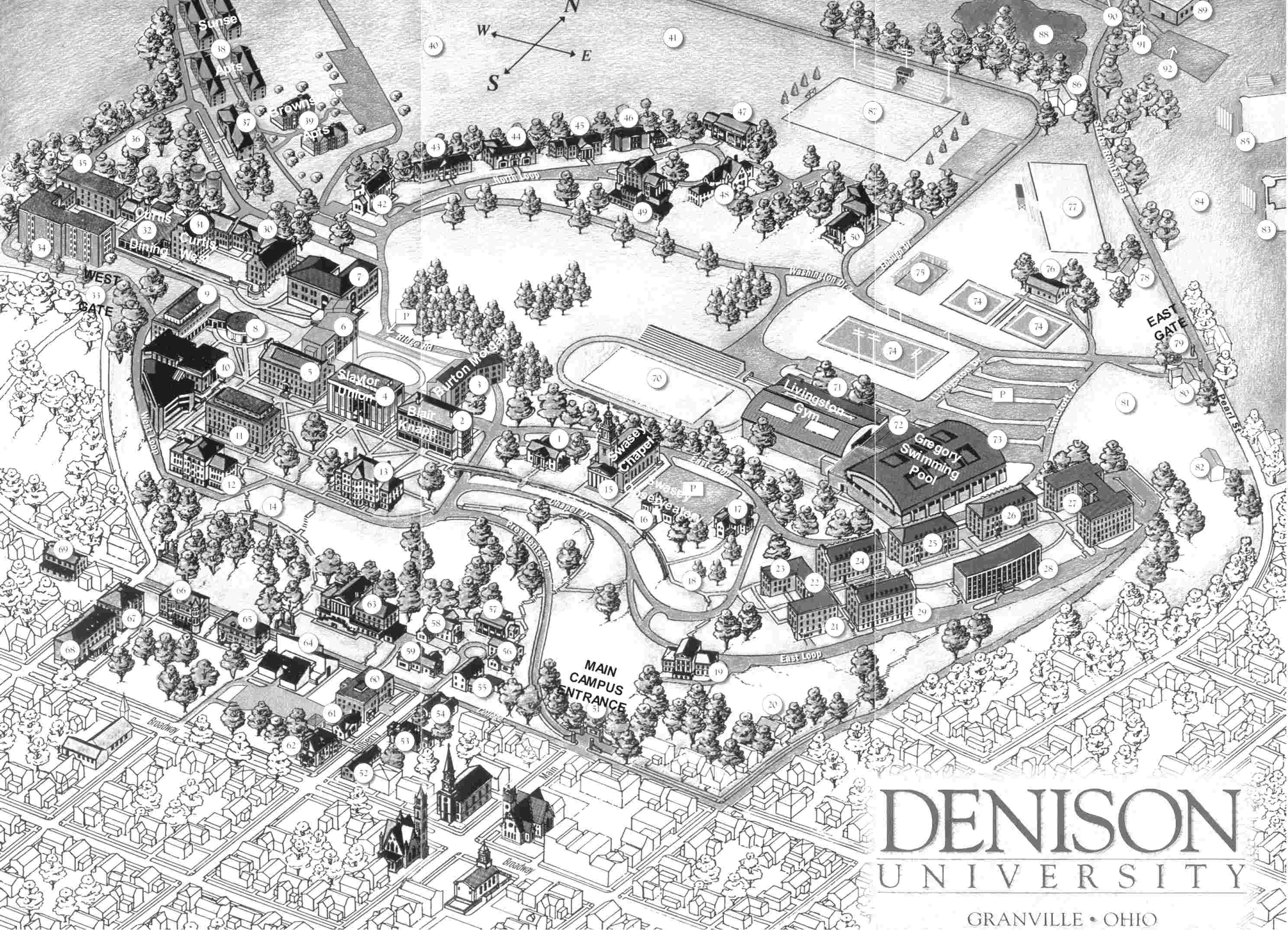 Upcoming Events Denison Map 