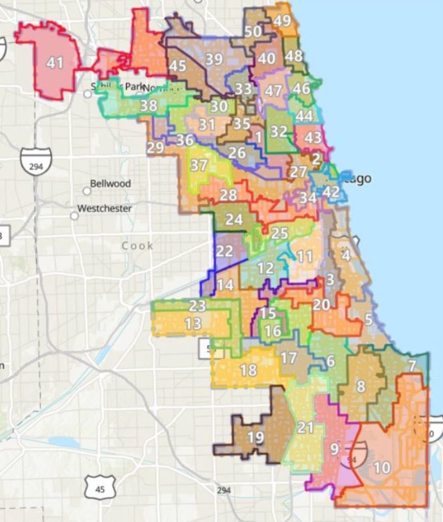 A First Of Its Kind Candidate Survey On Chicago Ward Remapping CHANGE Chicago Ward Map 868x1024 