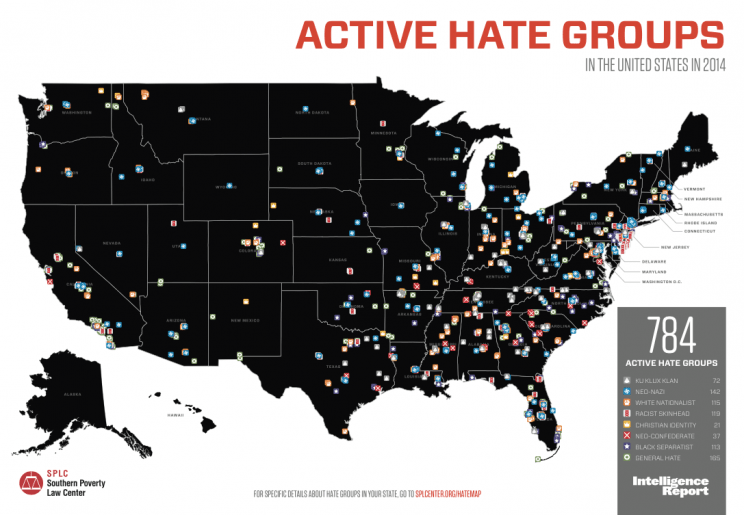 SPLC Working Towards A Day When Equal Justice Equal Opportunity Active Hate Groups Map 