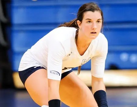 Volleyball player Ashley Black on the court.