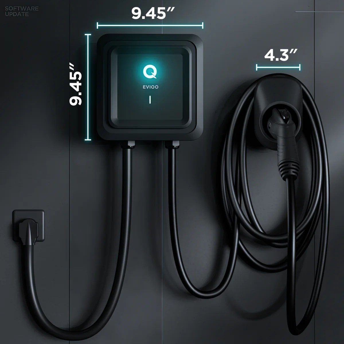 This is an image of the EVIQO Plug In Installed on a wall