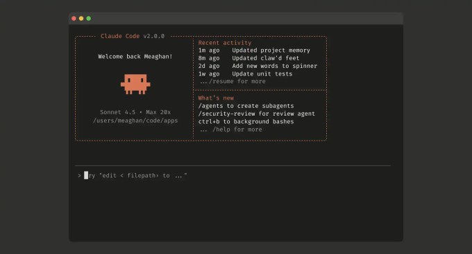 Terminal window showing a command line interface for Claude Code, responding to a user greeting.