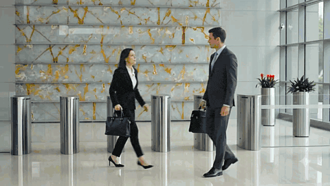 an example of using a reference image of a reception area, in a video