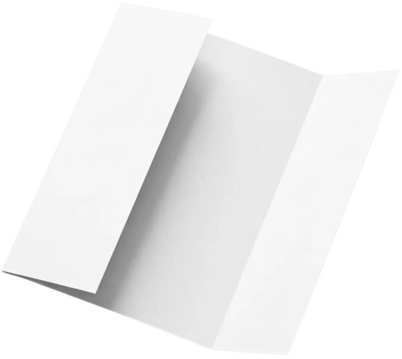 Blank white gate-fold brochure design