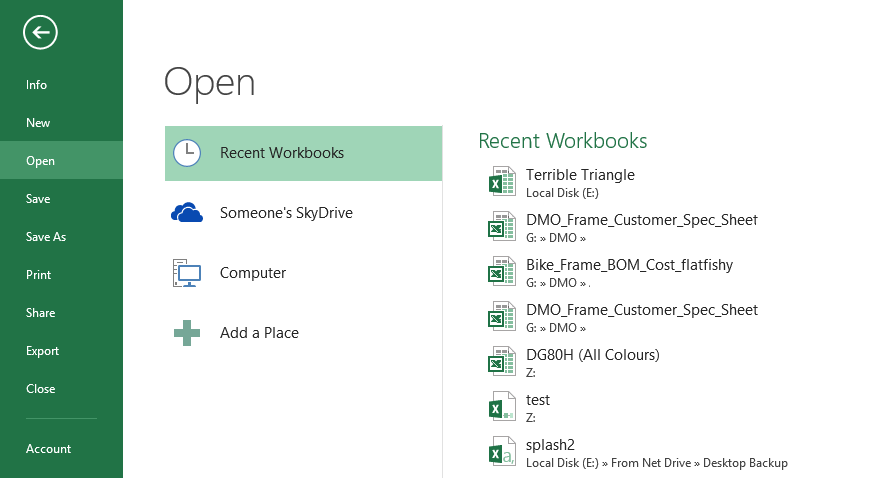 When you start a microsoft office program, or after you click the file tab, you can see the microsoft office backstage view. Excel 2013 Backstage View Chimpytech