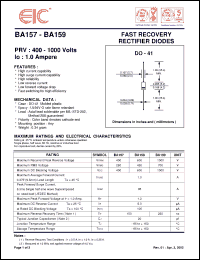 Eic Ba157 Series Datasheets Ba157 Ba159 Ba158 Datasheet