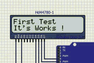 LCD 16x2 Arduino Simulation using SimulIDE
