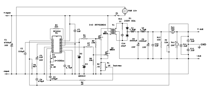 Switching Power Supply 20a Alimentatore Switching Dc Dc Push Pull 16v 20a By Roberto Chirio