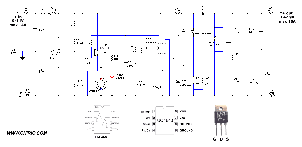 Alimentatore Switching Step Up 12v 10a By Roberto Chirio