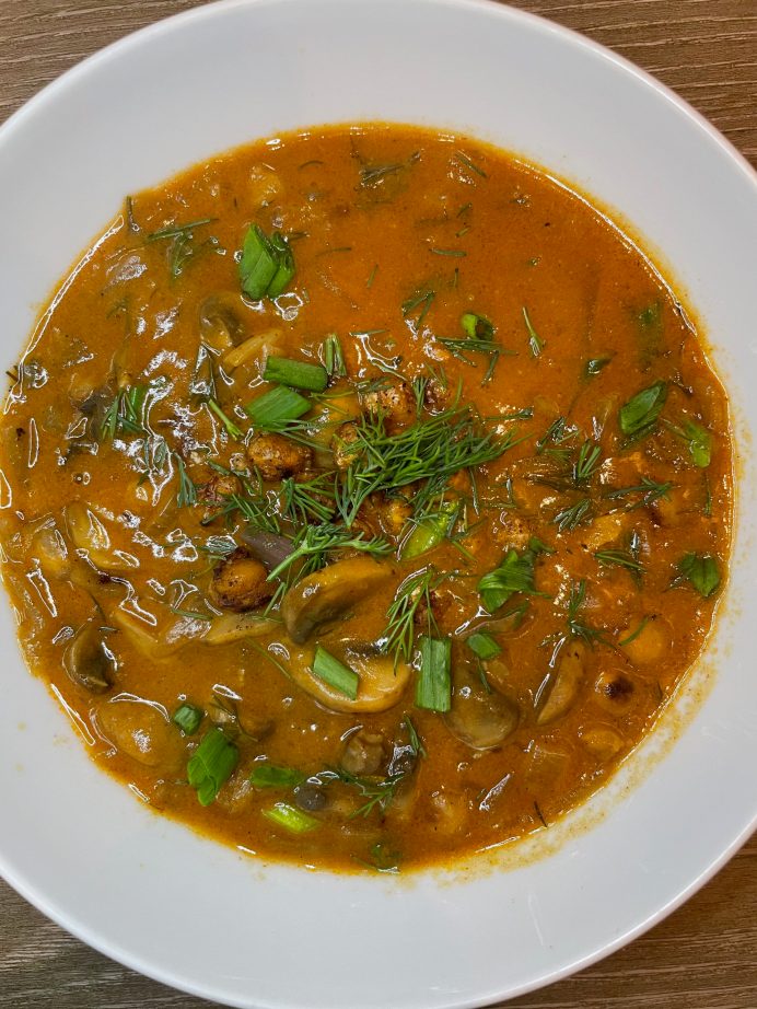 Tasty Vegan Hungarian Mushroom Soup is ready!