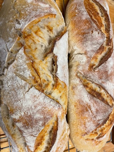 Ian likes to make sourdough baguettes frequently.