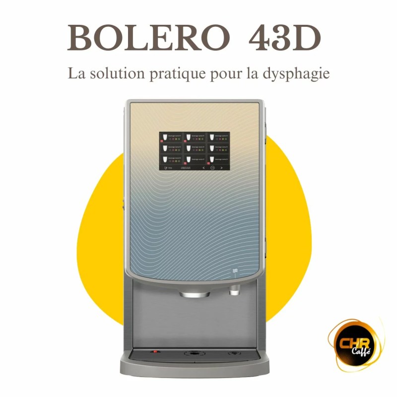 Machine Bolero 43D en fonctionnement, ajustant la consistance des repas pour garantir une déglutition sécurisée des patients.