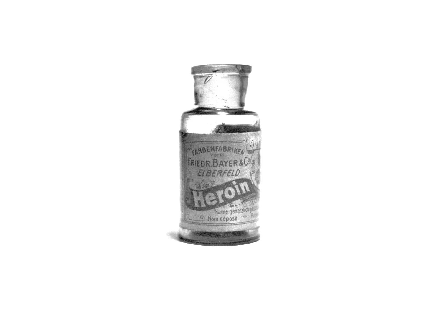 Vintage Bayer heroin pill bottle from the 1920s.