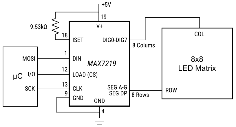 Led Dot Matrix Moving Message Display Board Circuit Diagram - Circuit ...