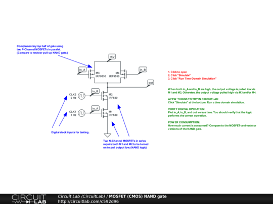 Mosfet Cmos Nand Gate Circuitlab