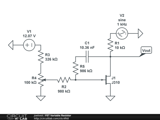 Fet Variable Resistor Circuitlab
