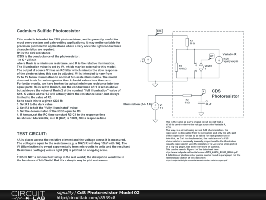Cds Photoresistor Model 02 Circuitlab
