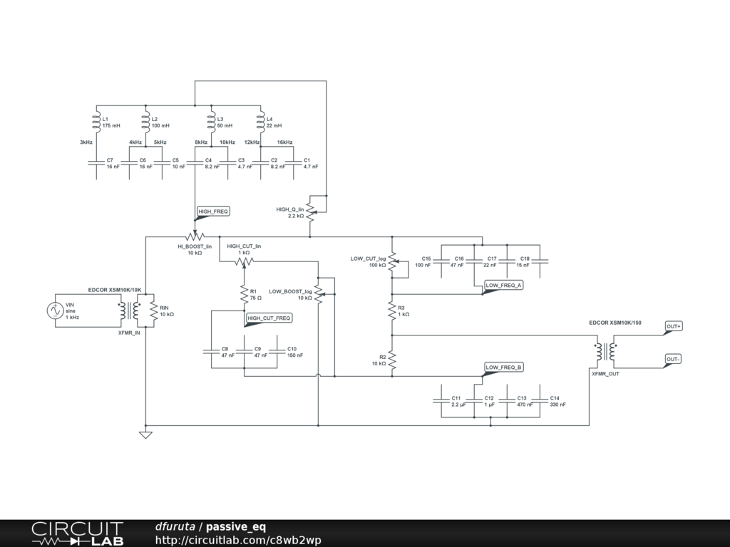 Fully Passive No Gain Pultec Topology Eq