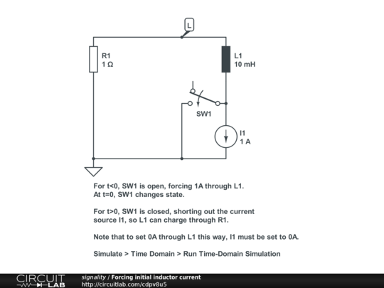 Forcing Initial Inductor Current Circuitlab