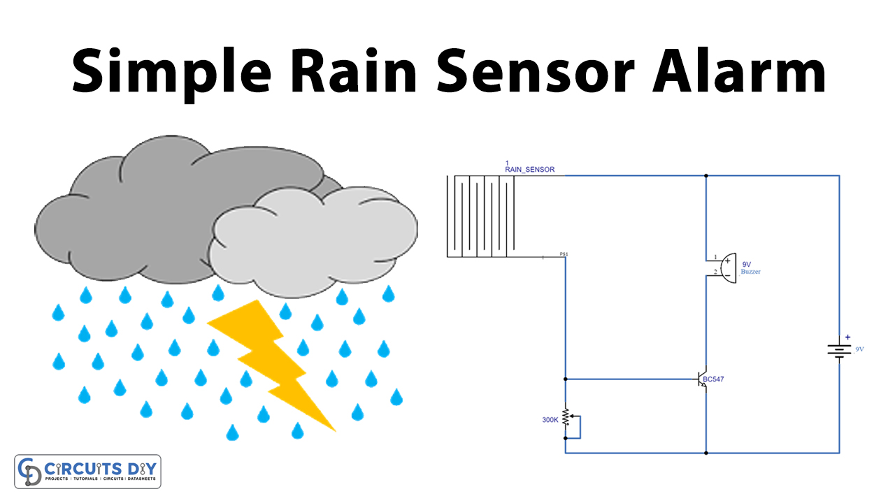 Rain Alarm Circuit Using Bc547 - Circuit Diagram