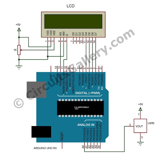 Electronic Thermometer Schematic Diagram - Circuit Diagram