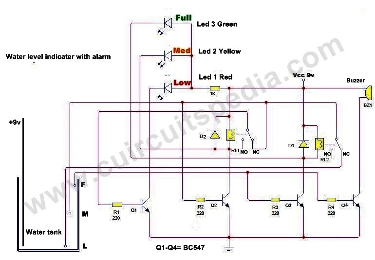Water Level Indicator With Alaram Project Water Tank