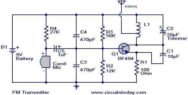 Simplest Fm Transmitter Modulation Circuit With Bf494 Radio