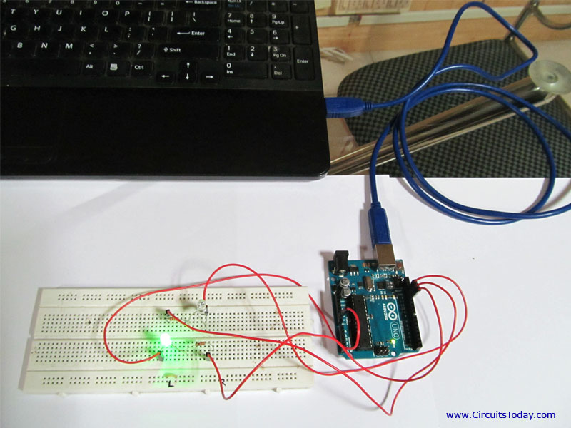 How To Make A Simple Blinking Led Circuit Using Arduino Uno - Circuit ...