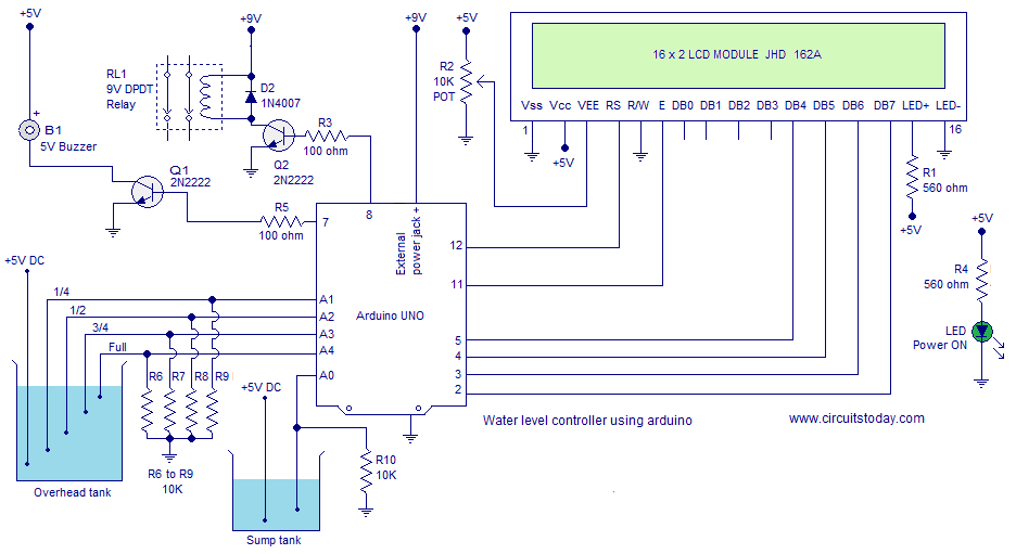 Water Level Indicator Circuit Diagram And Components