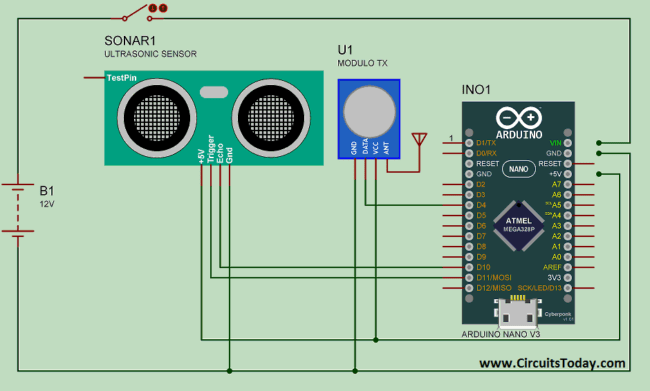 Ultrasonic Level Sensor Circuit Diagram