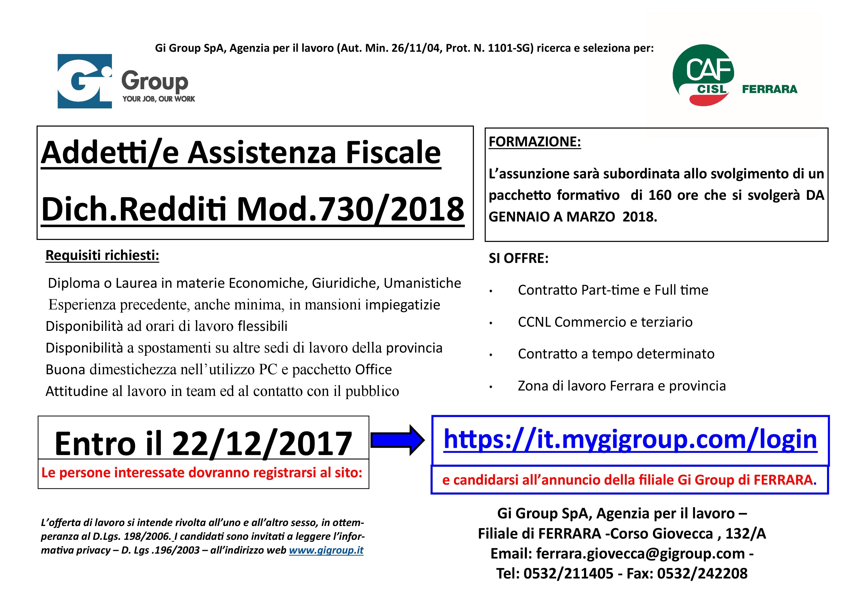 Addetti/E Assistenza Fiscale E Dichiarazione Dei Redditi 730” - Cisl Ferrara - Confederazione Italiana Sindacati Dei Lavoratori 2480_x_3509_jpg