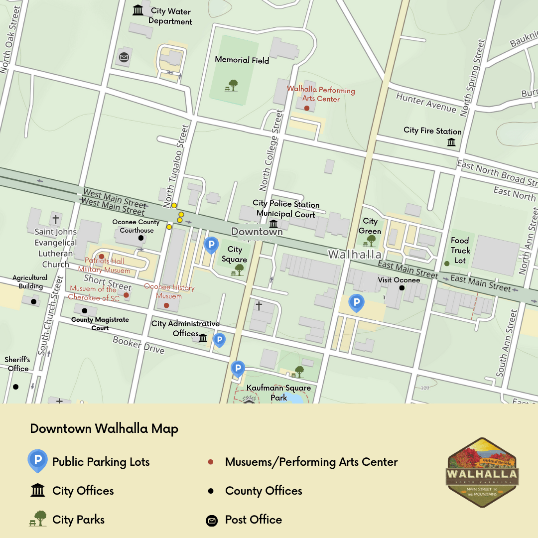 Home City Of Walhalla Downtown Map 