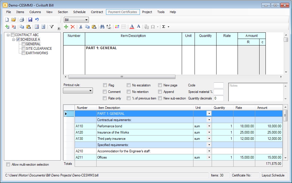 Bill Schedule Of Quantities