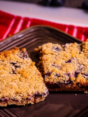 Keto Blueberry Crumble Bars