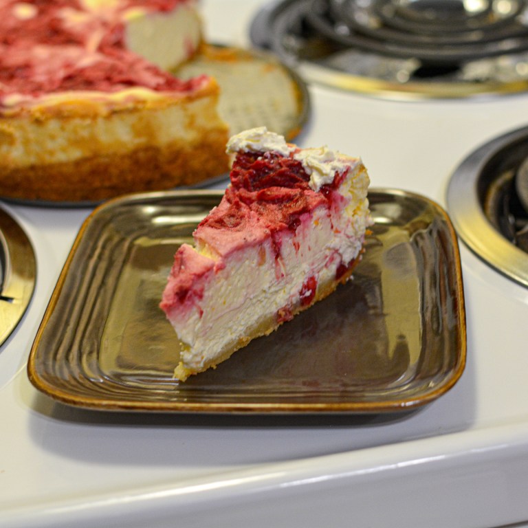Keto Low Carb Cranberry Orange Swirl Cheesecake