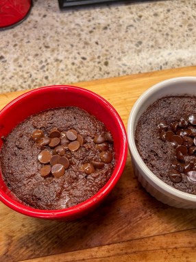 Keto Chocolate Chip Brownie Mug Cake Recipe
