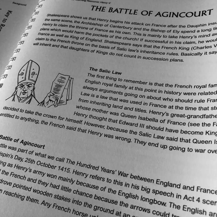 Henry V Teaching Resource Pack Classical Comics - Vintage Image Collection - Mobile Quality