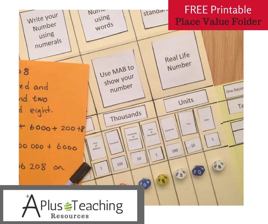 free place value dice game to make math fun classroom